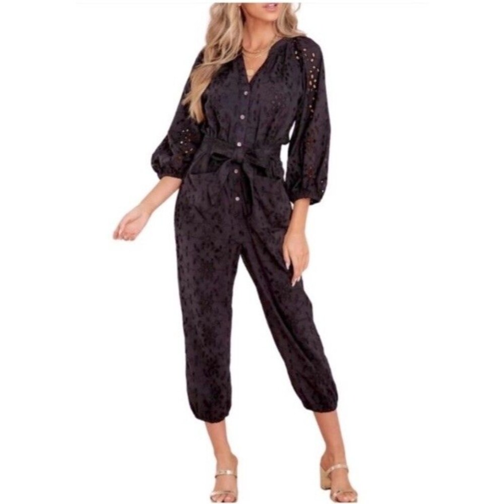 CLEOBELLA Penelope Eyelet One Piece Jumpsuit Size XS